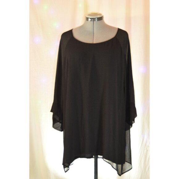 Bobeau Black Flowy Top size 3X - Picture 1 of 5